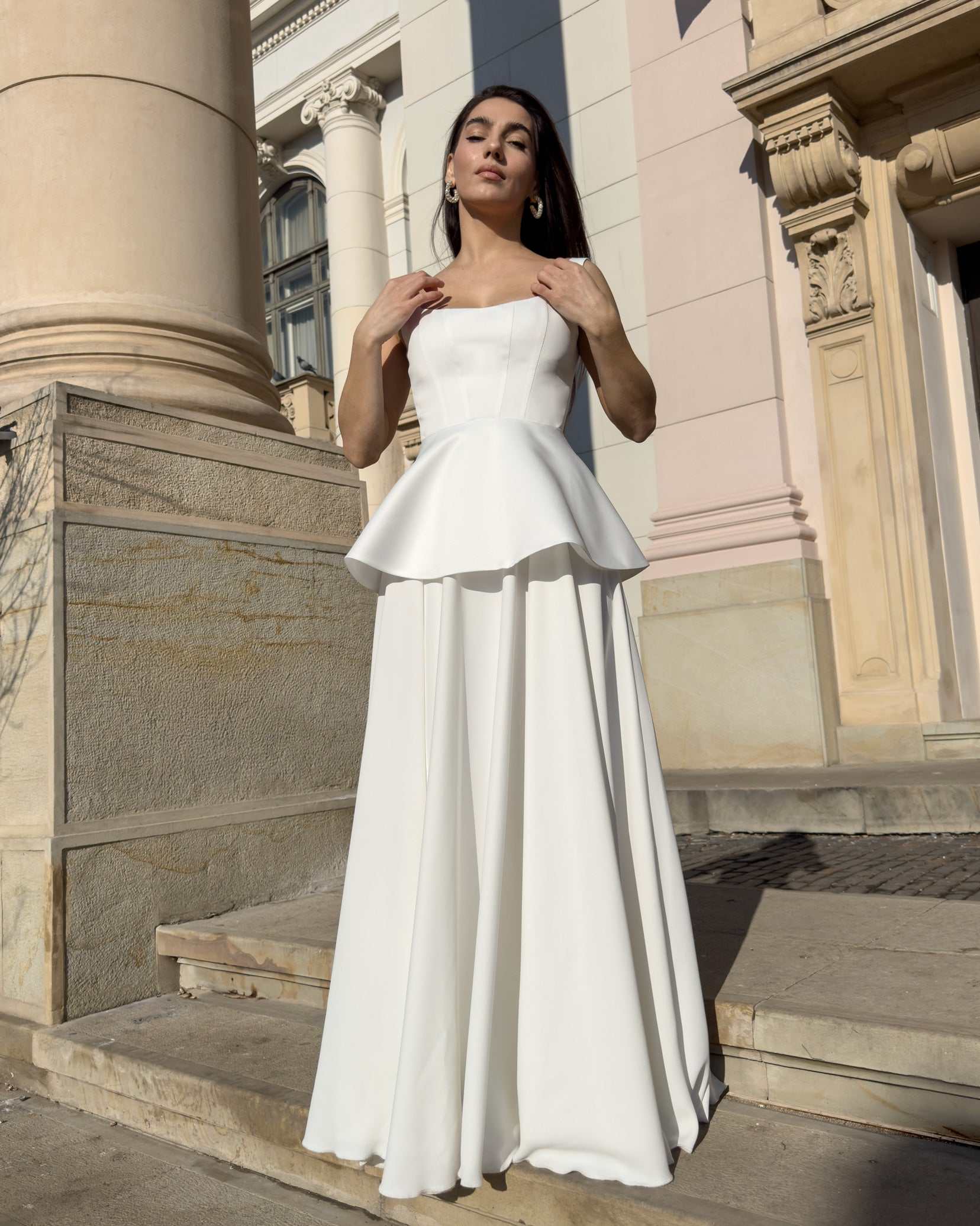 wedding dress peplum Wedding dress with detachable peplum – LARIETTE