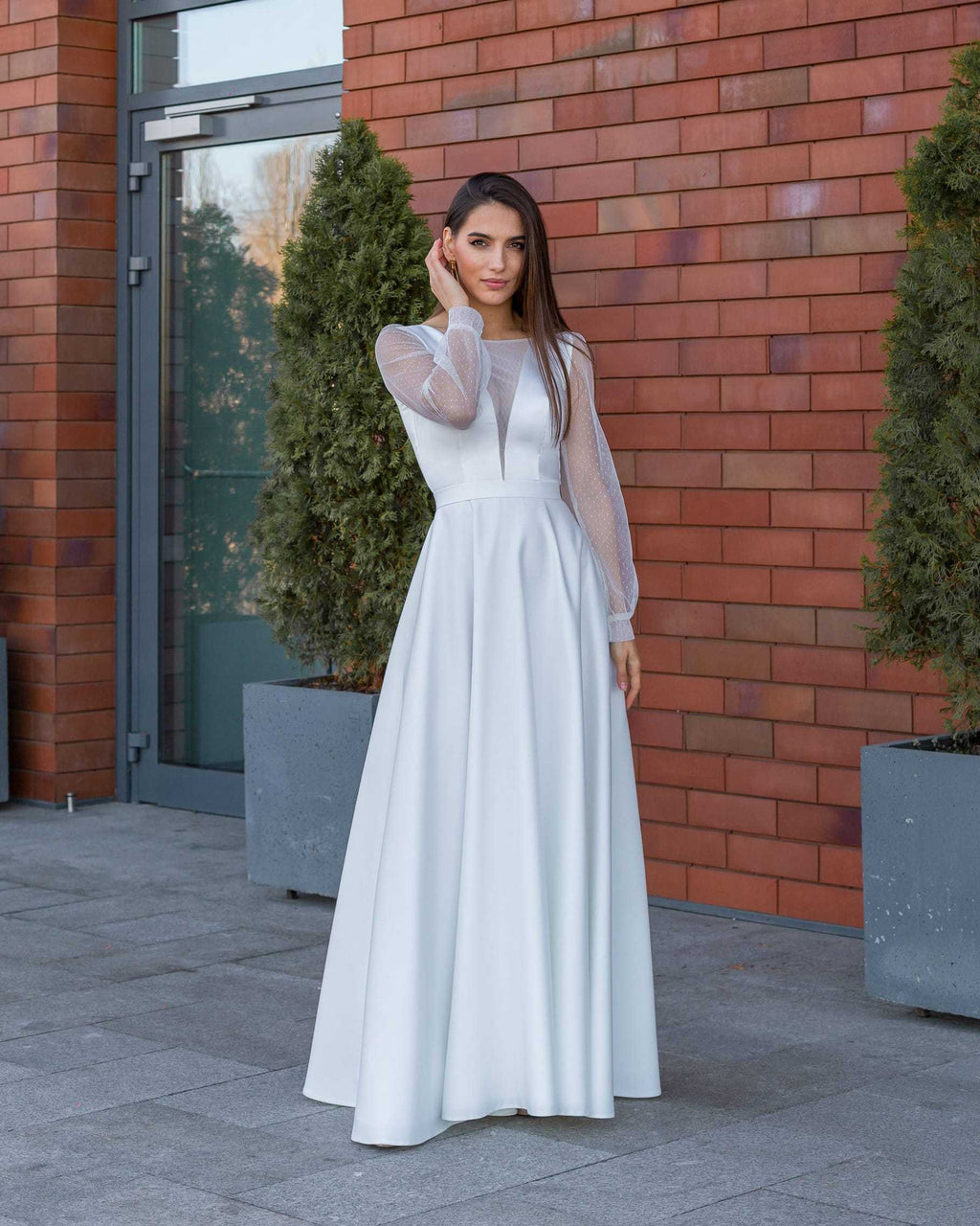 Rochie de mireasă SOPHIA LARIÉTTE, croială A-line și mâneci lungi din tulle